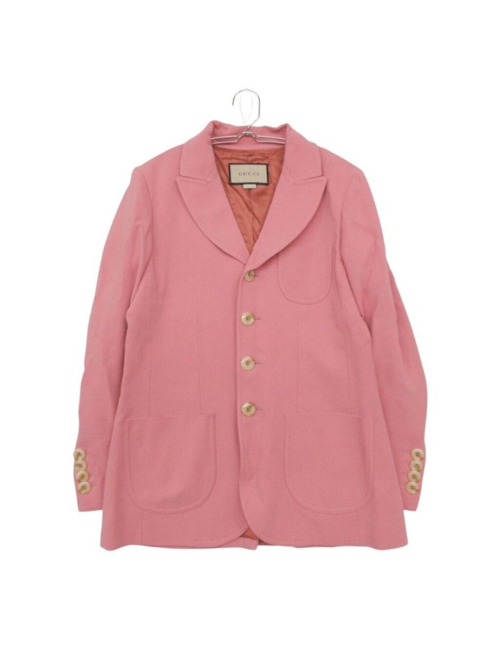 Gucci Tailored Jacket Outer Center Vent Fully Lined Pink